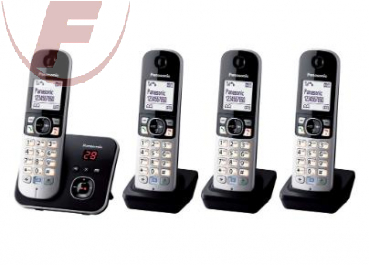 Panasonic KX-TG6824GB, AB, Telefon, schnurlos, schwarz (4 Mobilteile)