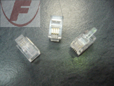 Modular-Stecker, RJ10, 4/4, für Flachkabel