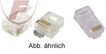 Modular-Stecker, RJ11, 6/4 für Flachkabel