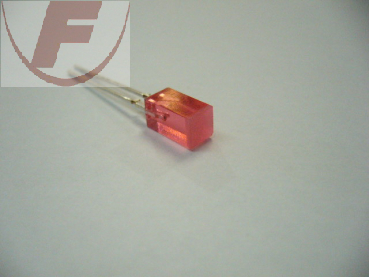 LED 3mm, plan, quadratisch, rot