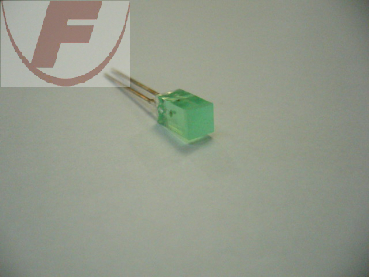 LED 3mm, plan, quadratisch, grün