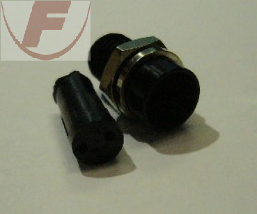 Fassung für 3mm LED, Innenreflektor schwarz