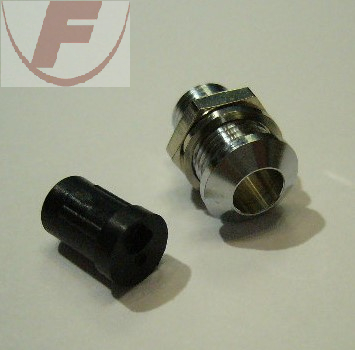 Fassung für 8mm LED, Außenreflektor vercromt