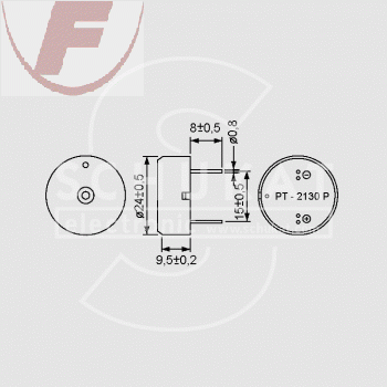 Piezo-Summer ohne Treiberschaltung, 30Volt - HITPOINT