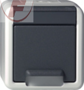 GIRA AP-WG Schuko-Steckdose 1-fach IP44 grau 044030