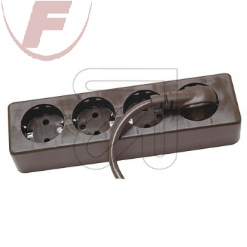 Steckdosenleiste 4-fach, 1,5m, braun, H05VV-F 3x1,5mm²