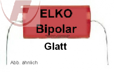 100uF/35V, bipolar, axial, glatt, 30x50mm - Elko Tonfrequenz