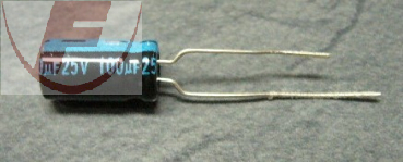 100uF/25V, RM2,5/5mm 6,3x11mm 105° - Elko radial