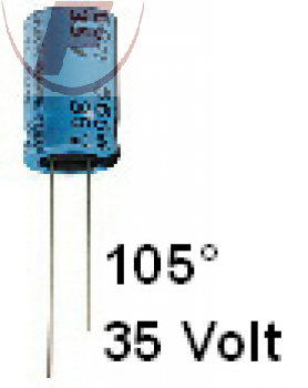 1000uF/35V, RM5mm 12,5x20mm 105º - Elko radial