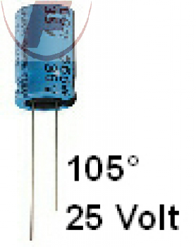 10000uF/25V, RM10mm 20x40mm 105° - Elko radial