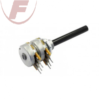 10 KOhm, Poti 20/6, Stereo, linear, 6mm Achse