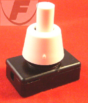 Druck-Einbauschalter, 230V/2A, Aus, 1-polig, Hals 12mm weiß