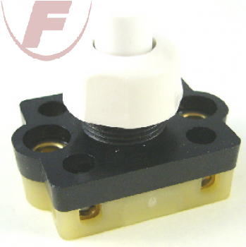 Druck-Einbauschalter, 230V/2A, Serien, 1-polig, Hals  8mm weiß