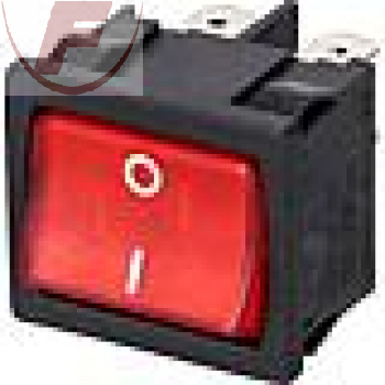 Wippe 22x19mm, 2xE/A sw, Beleuchtet 230V