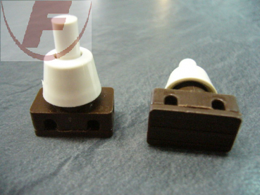 Drucktaster, Druck=EIN, weiß, 2A/230V, Hals 12mm