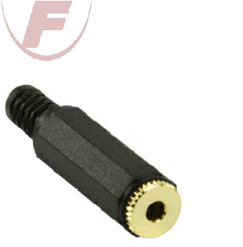 Stereo Klinkenkupplung 3,5mm Kunststoff, vergoldet