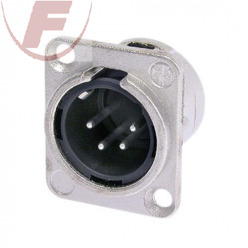 Neutrik NC4MD-L-1, XLR Einbaustecker 4 polig, Lötanschlüsse, vernickeltes Standa