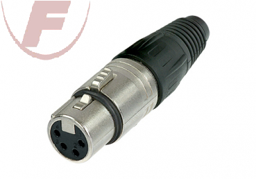 Neutrik NC4FX, XLR Kupplung 4 polig, Lötanschlüsse, Standard D Gehäuse, Silber b