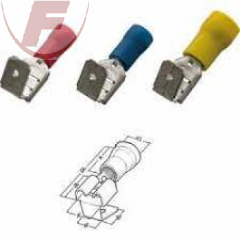 Flachsteckverteiler 6,3mm mit PVC-Isolation rot, 0,25-1,5 mm², 10Stück