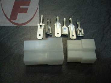 Steckverbinder Set, 6,3mm, 3polig, 0,5-1mm², T-Form