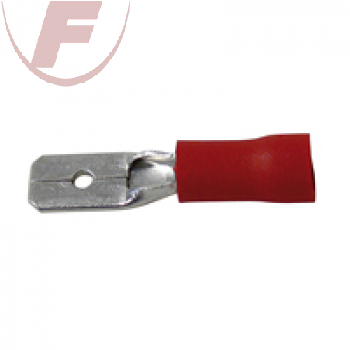 Flachstecker 4.8mm mit PVC-Isolation, rot  0.5 - 1.5 mm², 50 Stück.