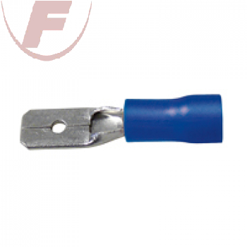 Flachstecker 4.8mm mit PVC-Isolation, blau 1.5 - 2.5 mm², 50 Stück