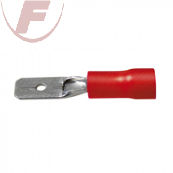 Flachstecker 2.8mm mit PVC-Isolation, rot  0.5 - 1.5 mm², 50 Stück.