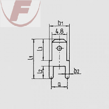 Flachstecker 4,8mm Print, verzinnt, RM=5mm