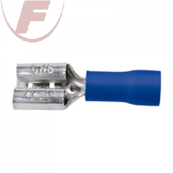 Flachsteckhülse 6,3mm mit PVC-Isolation blau 1.5 - 2.5 mm², 15 Stück