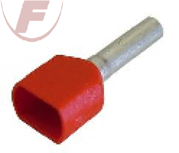 Duo-Aderendhülse mit Isolation 2x 1 mm² rot