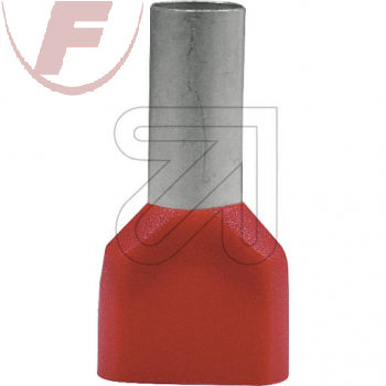 Duo-Aderendhülse mit Isolierung 2x 10 mm² rot