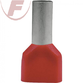 Duo-Aderendhülse mit Isolierung 2x 10 mm² rot, 10Stück