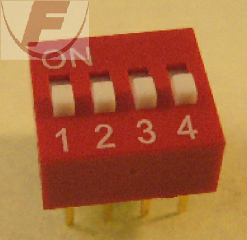 Mini-Dip-Schalter 4-pol. RM2,54/7,62