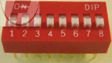 Dip-Schalter 8-pol,  RM2,54 / 7,62