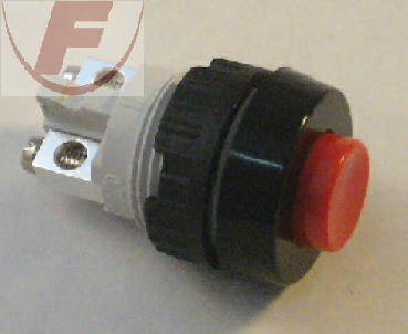 Drucktaster, Druck=EIN, rot, 0,7A/250V - Rafi