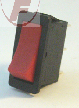 Wippschalter 1xUM, 15A 250V schwarz/rot