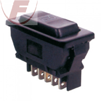 KFZ-Taster 5-polig, 12VDC/20A, rot beleuchtet
