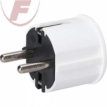Schutzkontakt-Winkelstecker, reinweiß, seitliche Leitungsführung