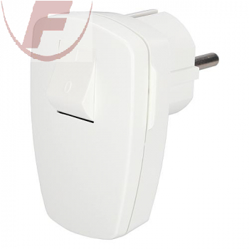 Winkelstecker weiß mit Wippschalter weiß