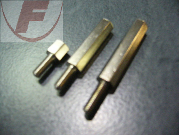 Abstandsbolzen, Messing, A/I-Gewinde 4x25  mm