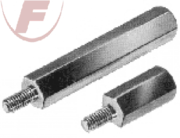 Abstandsbolzen, Messing, A/I-Gewinde 3x8mm