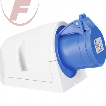 16A, CEE-Wandsteckdose AP blau, 2-polig + PE, 6h, IP44 - ABL