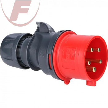 32A, CEE-Stecker rot, 3-polig+N+PE, 6h, IP44 - ABL