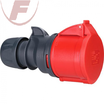 32A, CEE-Kupplung Klappdeckel, rot, 3-polig + N + PE ABL, 6h,  IP44 - ABL