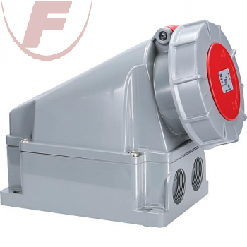 63A, CEE-Wandsteckdose rot, 3-polig + N + PE, 6h, IP67 - ABL D53S36