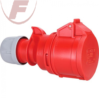 CEE-Kupplung "Shark" 16A rot ,  IP44, 3-polig,+ N + PE, 400/230V,