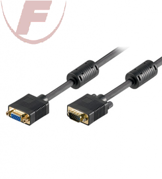 S-VGA-Kabel, 2m 15pol.  Stecker> 15pol. Buchse high density