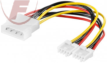 Strom Adapter intern, 5,25" Molex-Stecker> 2x 3,5" Floppy-Kupplung
