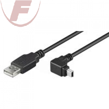 USB-2.0 Kabel, USB-A Stecker/USB-mini, 1,80m  (90°winkel)