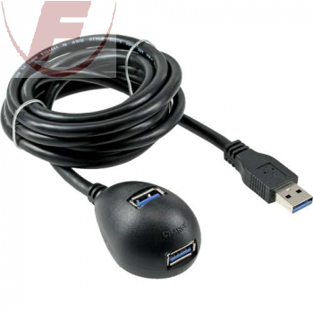 USB-3.0 Verlängerung, 3,00m, USB-A Stecker/Buchse mit Standfuß